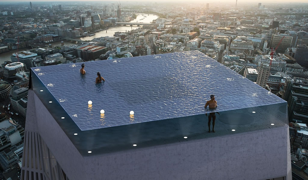 La primera piscina infinita de 360° será construida en la azotea de un edificio en Londres