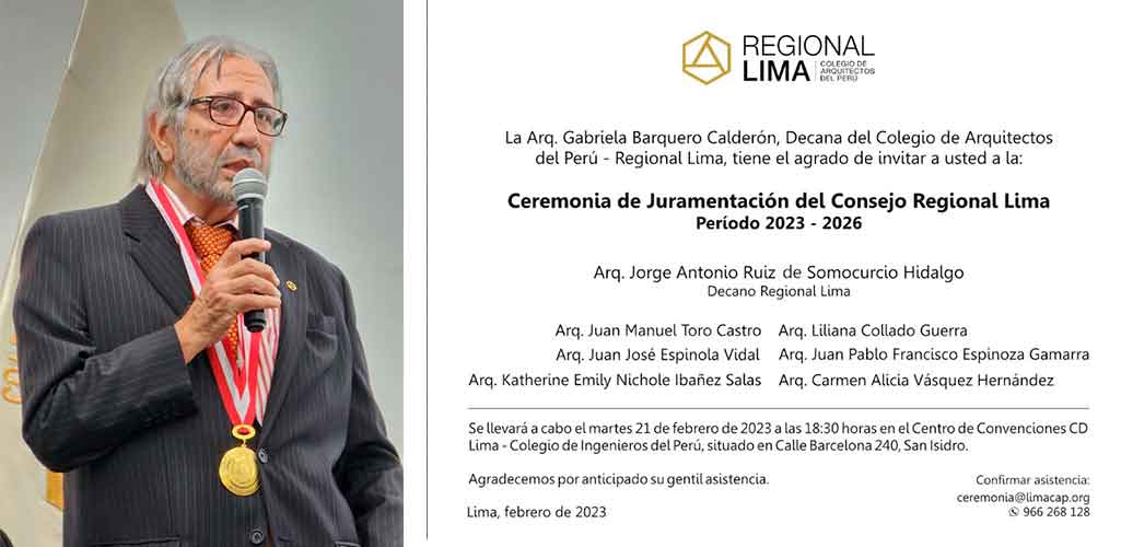 Juramentación de la nueva directiva del Colegio de Arquitectos Regional Lima