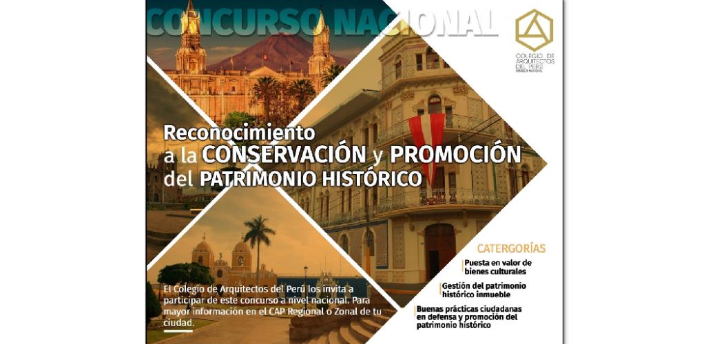 Colegio de Arquitectos del Perú lanza convocatoria nacional para conocer la conservación y promoción del patrimonio histórico