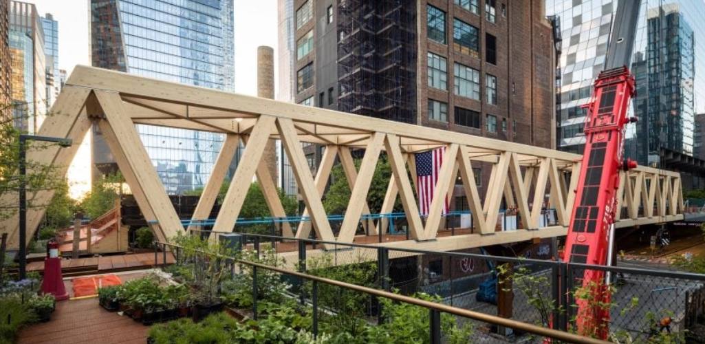 Timber bridge: Un puente de vigas de madera diseñado por SOM